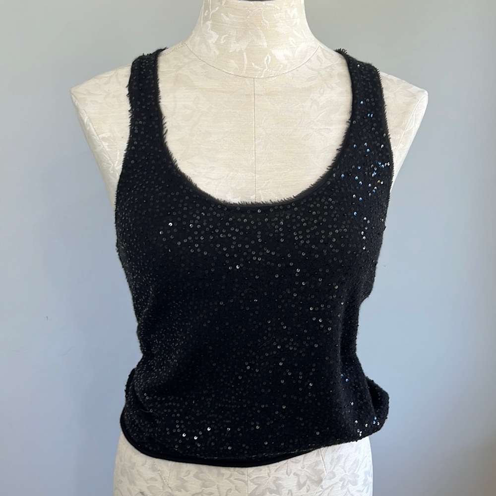 Sequined J Crew sleeveless tank.